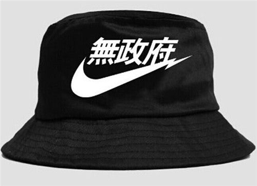 Unisex Men Women Fisherman Cap Bob Boonie Cotton Printed Fishing Brand Bucket Hat Men Hip Hop Sun Black White Hat