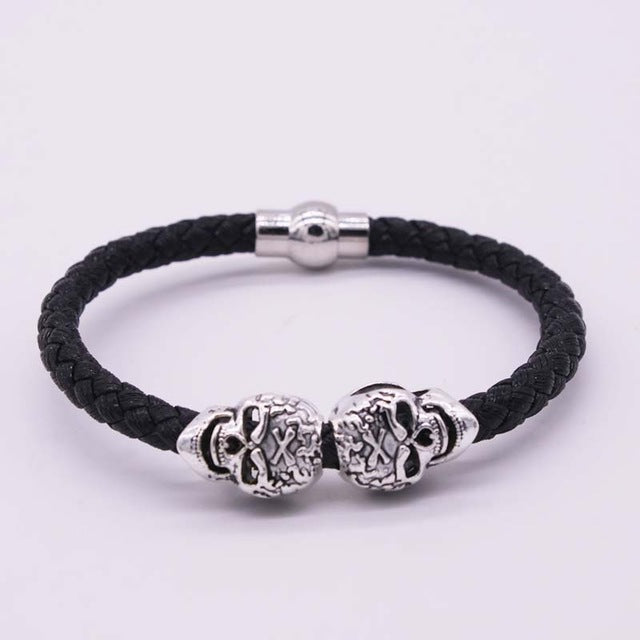 Leather Skull Bracelet