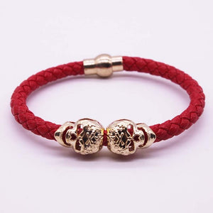 Leather Skull Bracelet