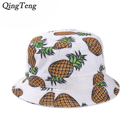 Pineapple Hat Bucket Hats Adults Panama City Women Hip Hop Bucket Hat Pineapple Cotton Outdoor Fishing Bonnie Cap 2018 Men Brand